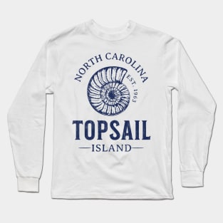 Topsail Island, NC Summertime Vacationing Seashell Long Sleeve T-Shirt